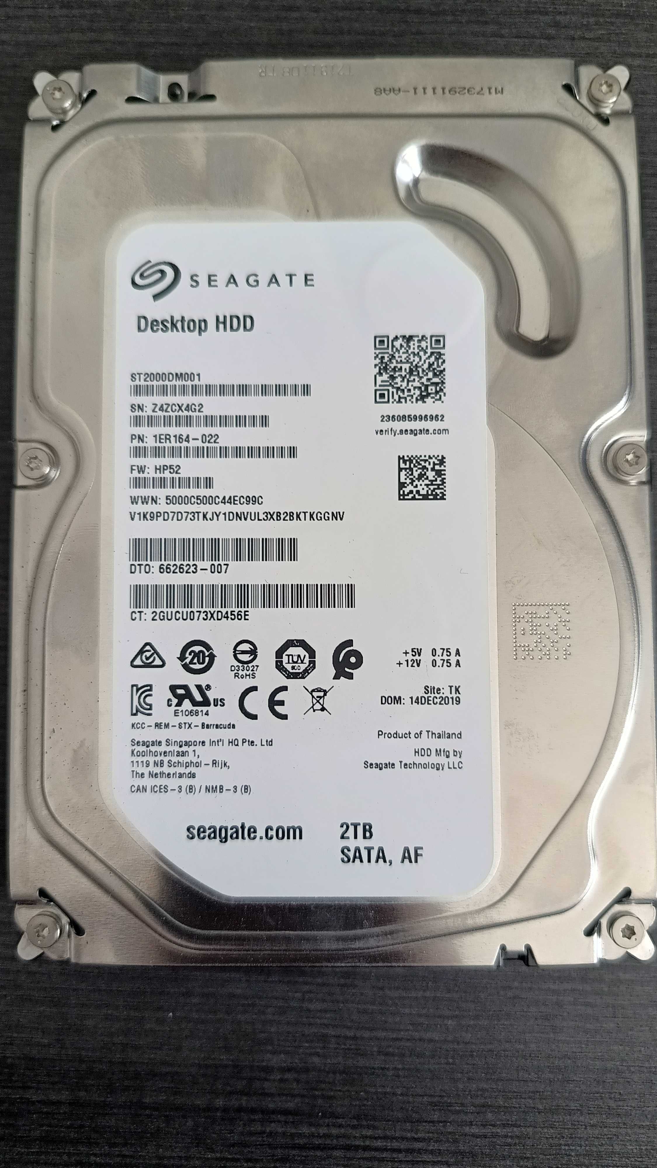 Dysk HDD Segate 2TB - S.M.A.R.T = dobry