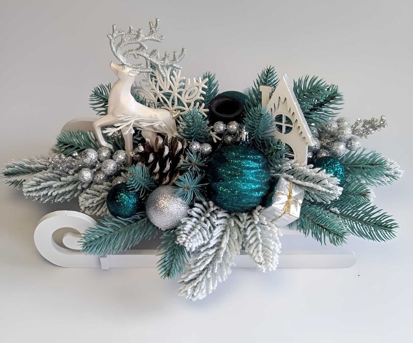 Новорічна композиція "Сани" 5 видів опт і роздріб