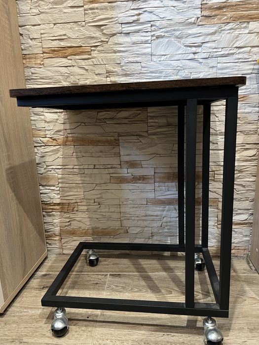 Stolik kawowy pod laptopa MATKAM, rustykalny brąz