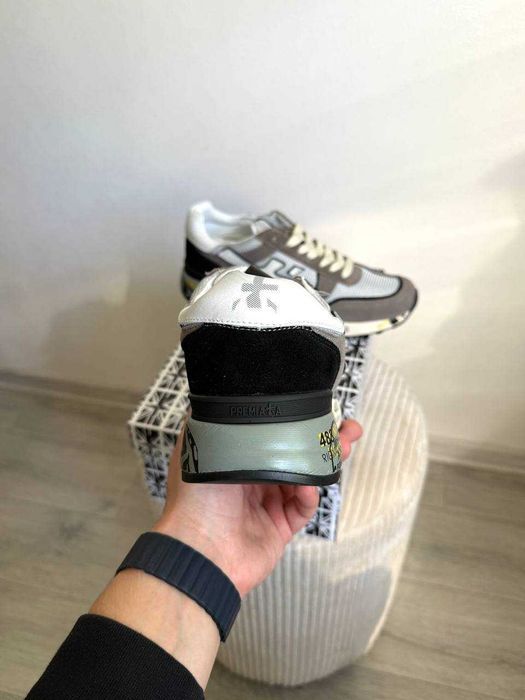 ‼️Оригинал Premiata Grey Black White кроссовки мужские новые замшевые