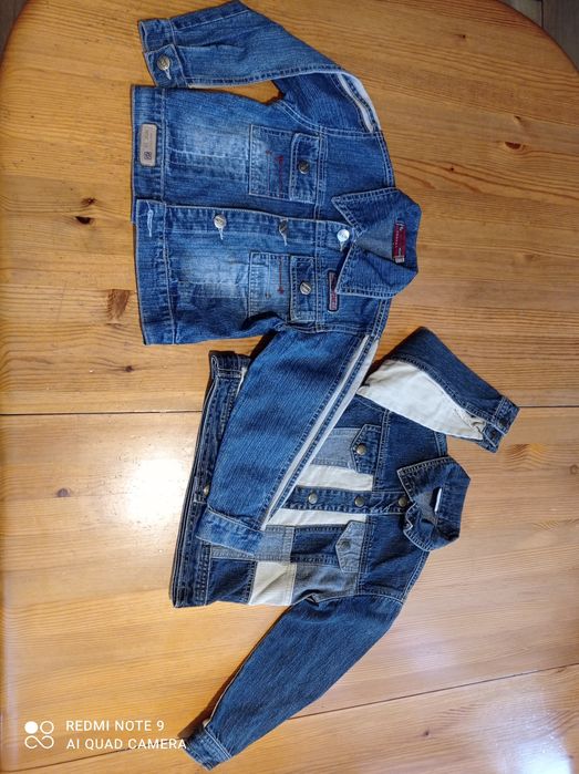 Dwie kurtki jeans rozm.104