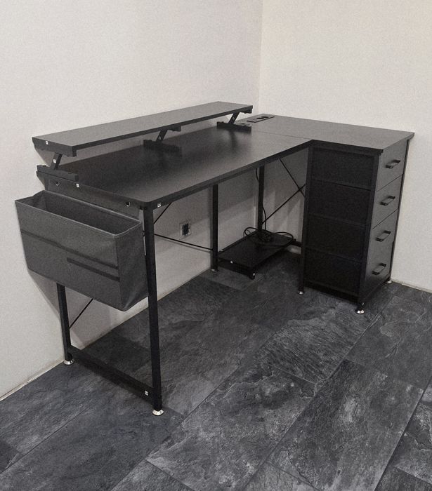 Biurko gamingowe młodzieżowe czarne