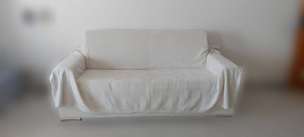 Sofá cama Lourini branco de 200x96x94