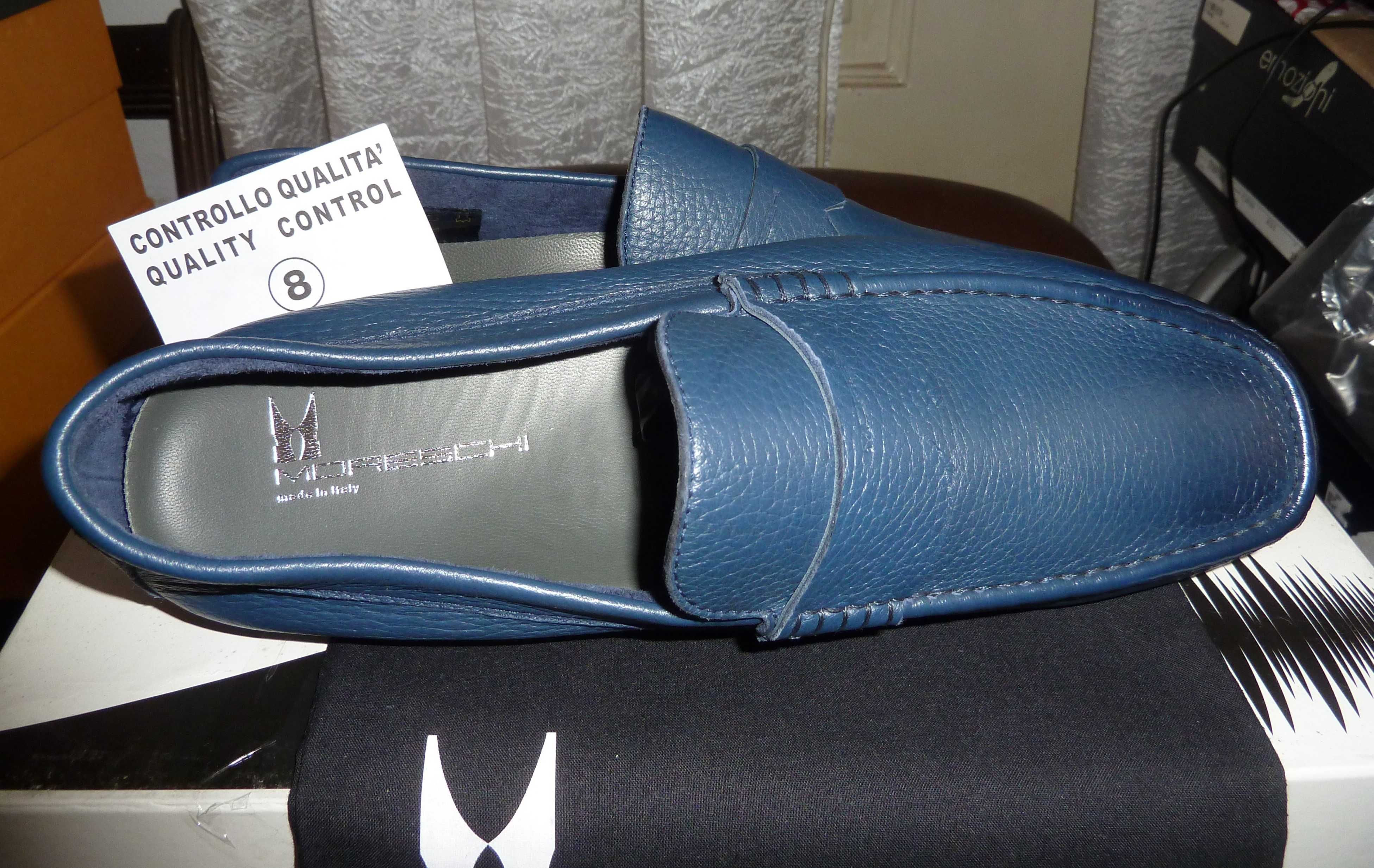 Sapatos italianos novos pele tipo luva Moreschi 40.5 - SALDO