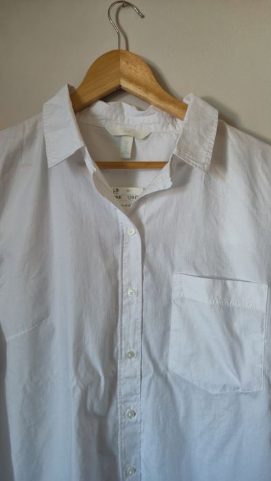 Koszula biała bawełniana oversize 44 H&M