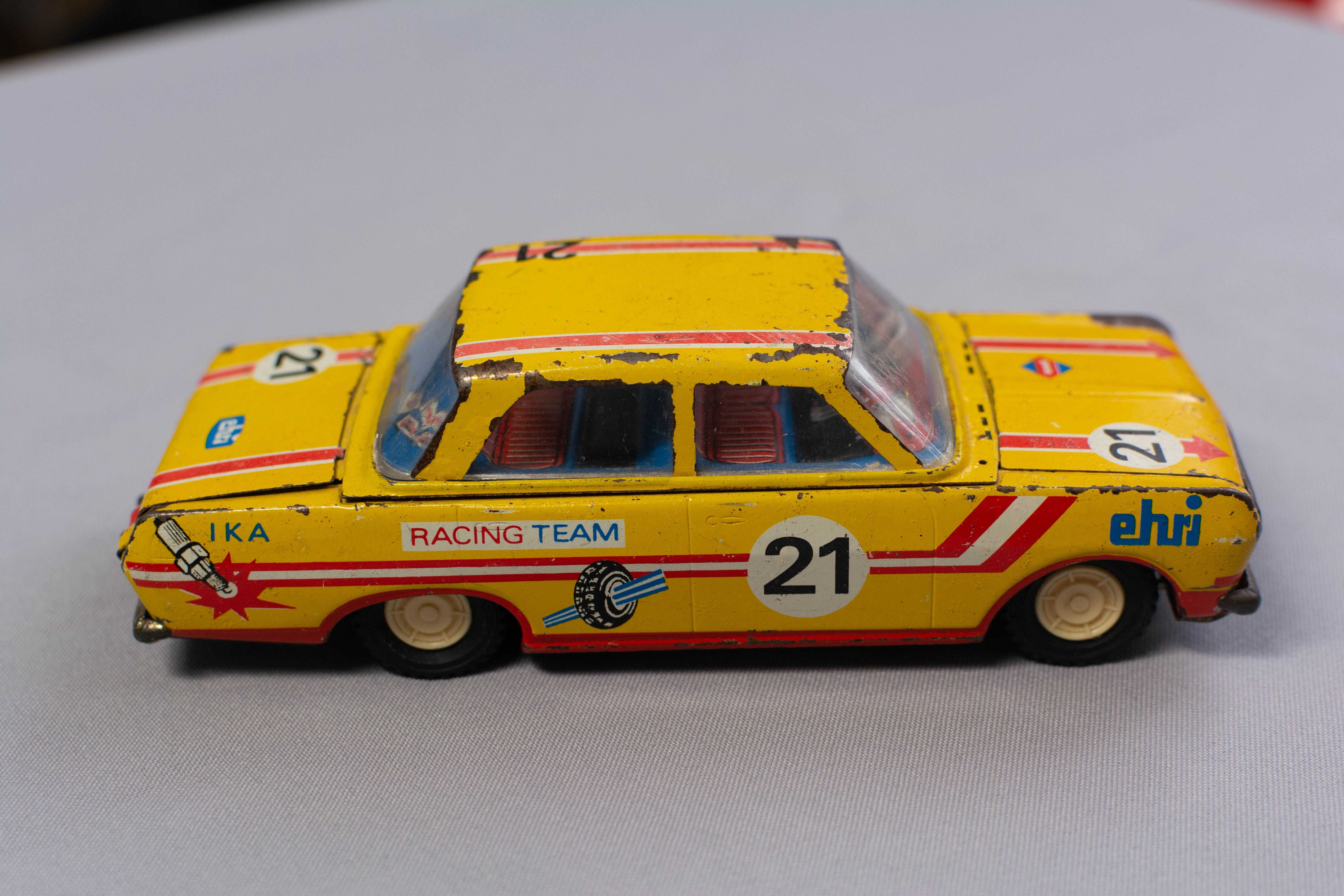 Friction Tin Toy Car OPEL Rekord Rally Racing team 1965 EHRI  Germany