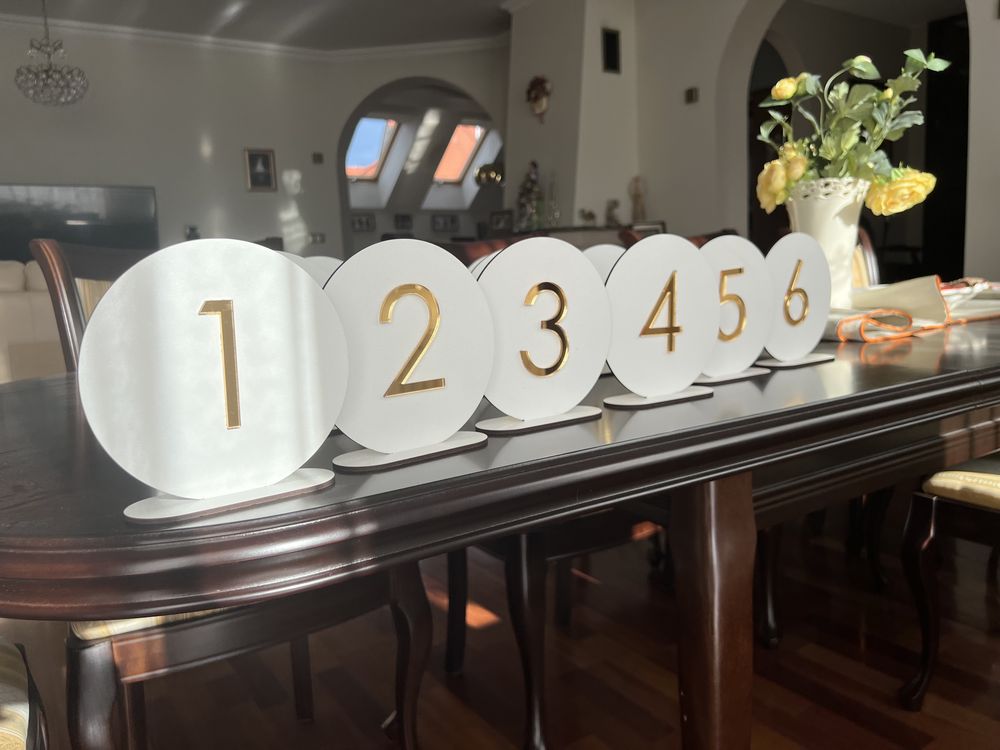 Numerki na stół numery na stoły ślub wesele