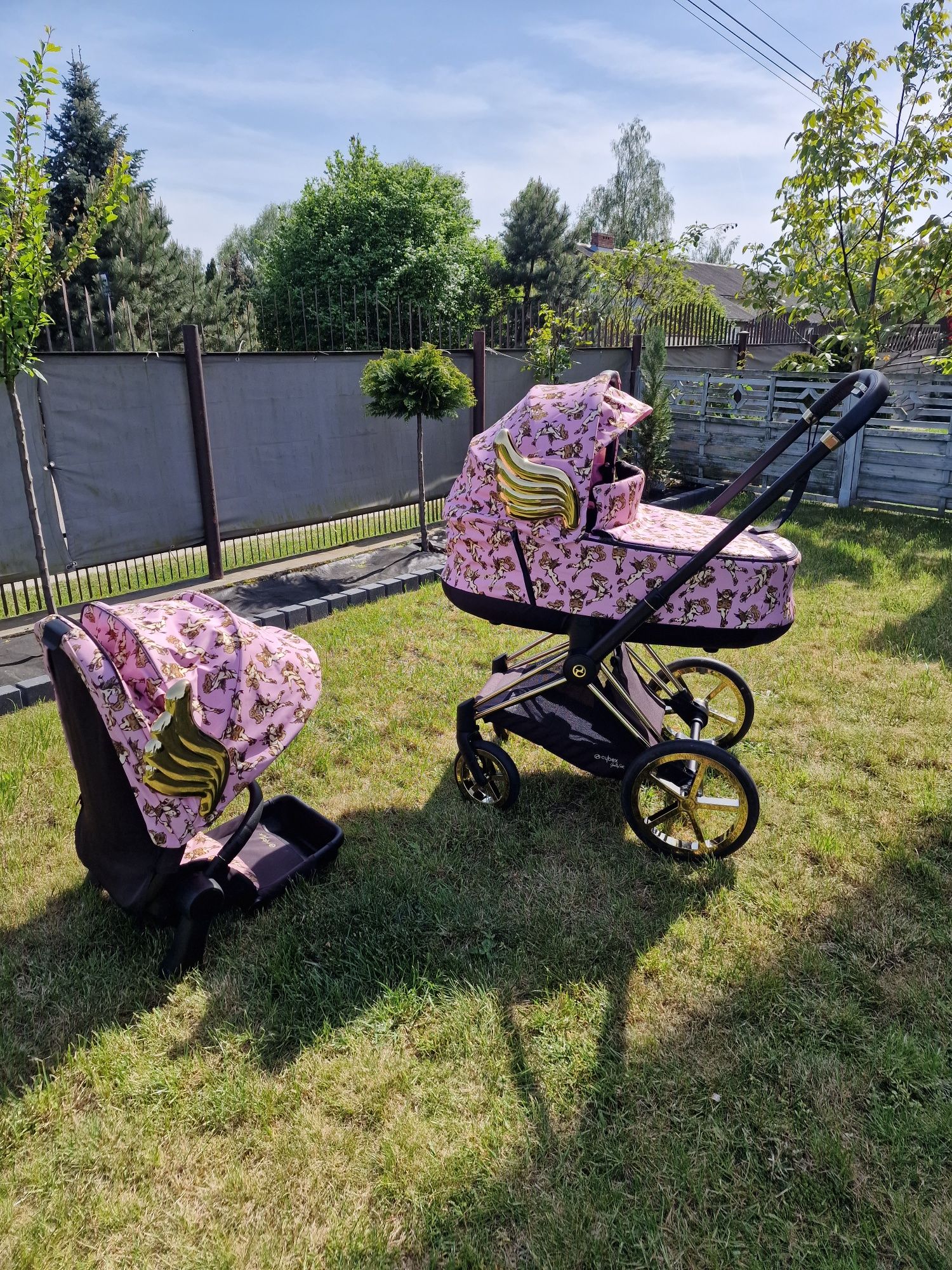 Wózek 2w1 Cybex Priam 2.0 Jeremy Scott Pink Cherubs różowy spacerówka