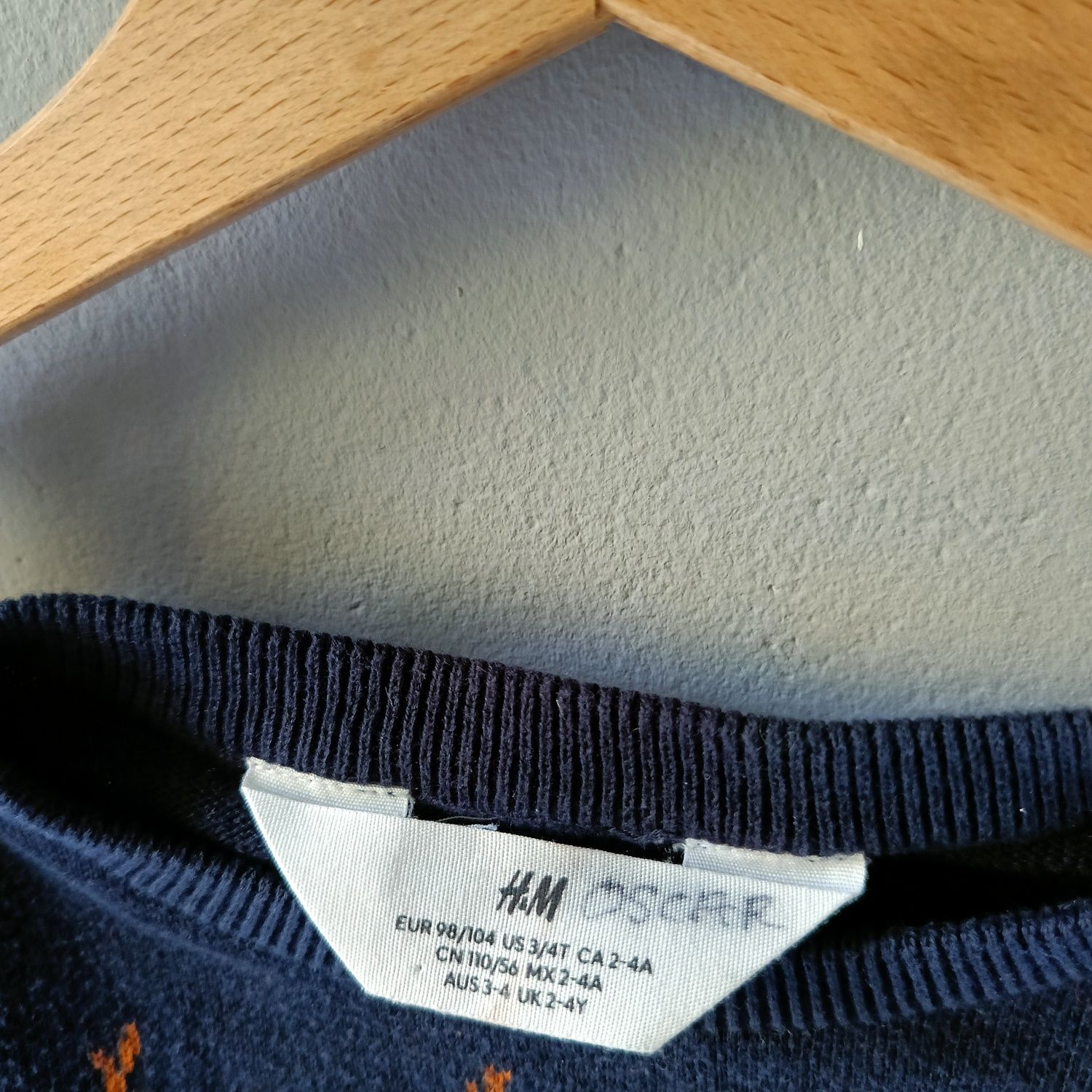 98/104 sweter świąteczny dla chłopca H&M sesja świąteczna bawełna