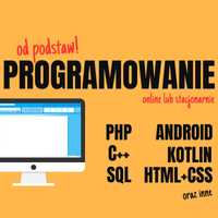Korepetycje szkolenia z programowania online C++/HTML/CSS/PHP/SQL/inne