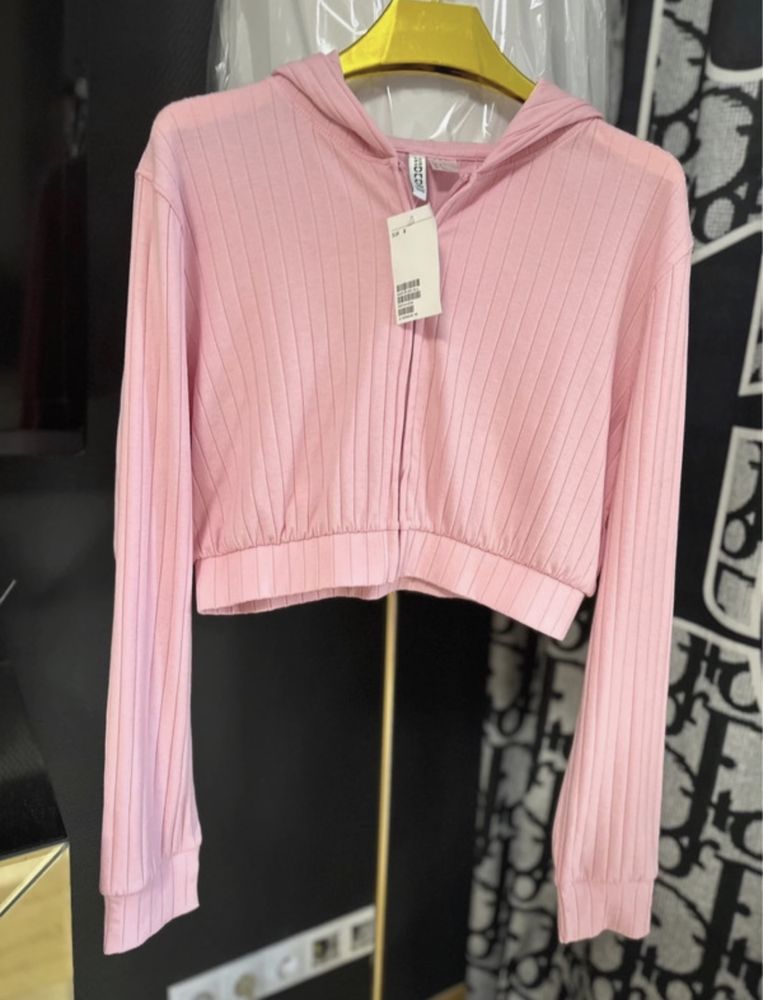 Krótka bluza z kapturem na zamek H&M S