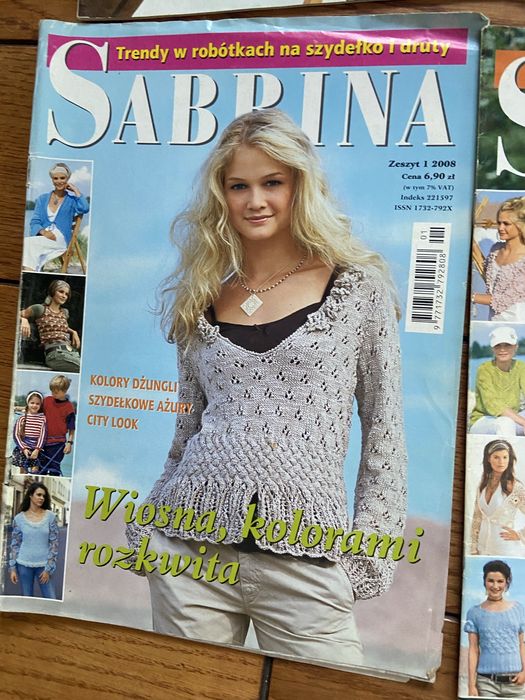 Zestaw gazet Sabrina – lata 2008–2010 – wzory na druty i szydełko