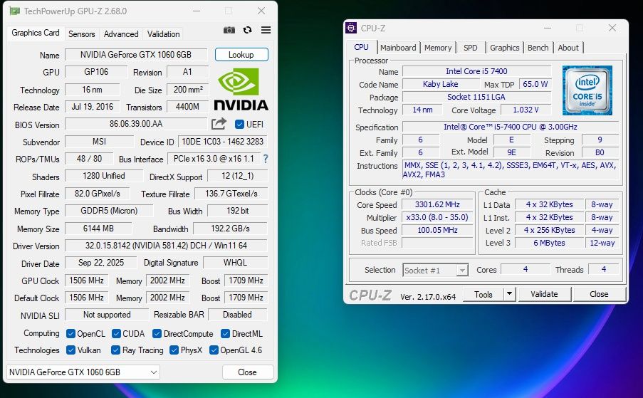 Komputer - i5-7400 / GTX 1060 6GB / 16GB RAM