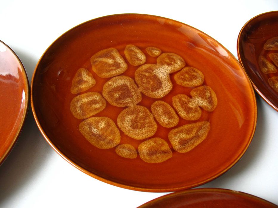 Talerze deserowe, vintage PRL Pruszków 1963 r. 6 sztuk