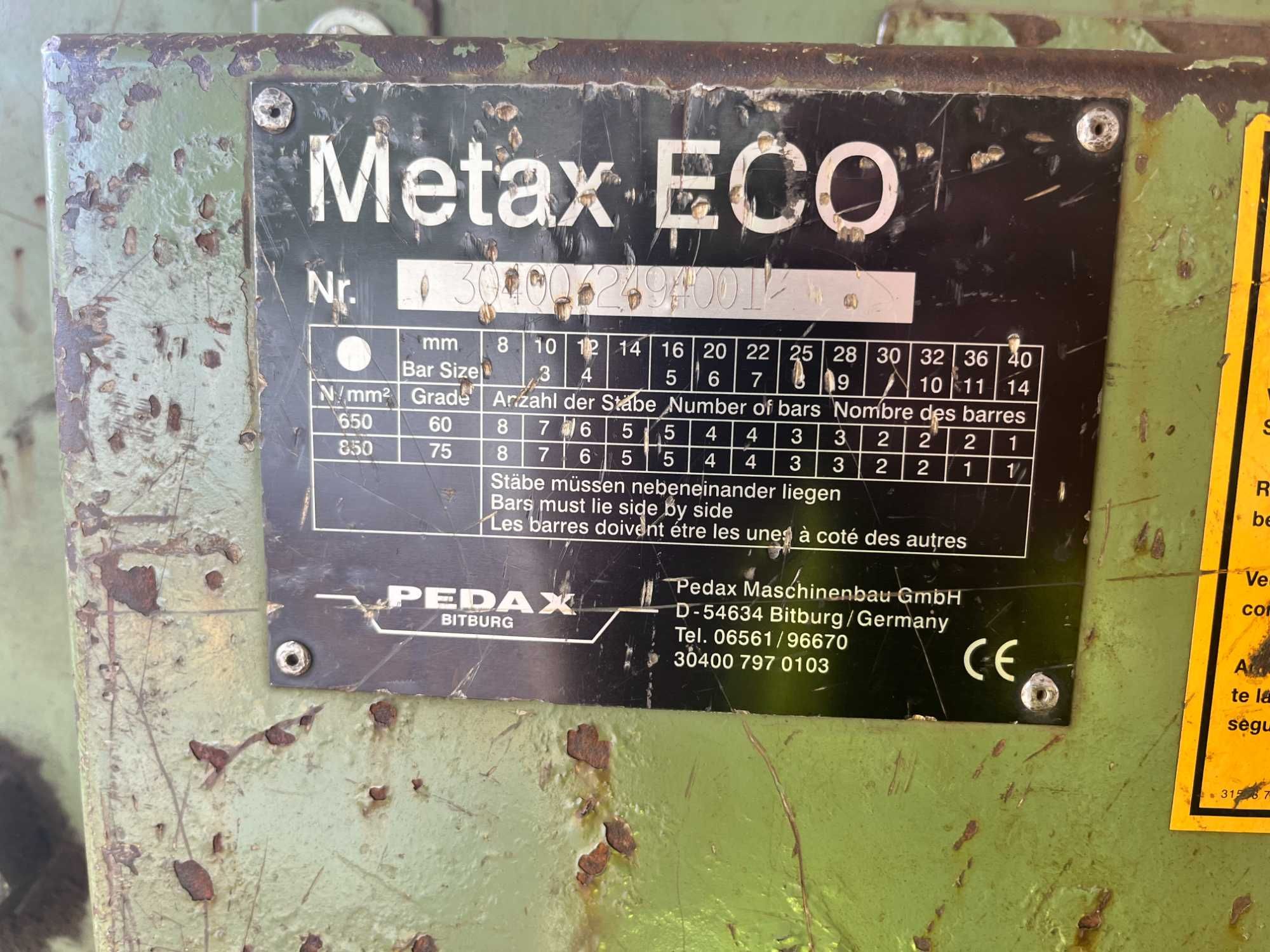 Maszyna do cięcia prętów Pedax Metax