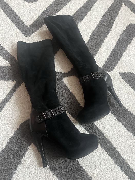 Сапожки натуральний замш та шкіра