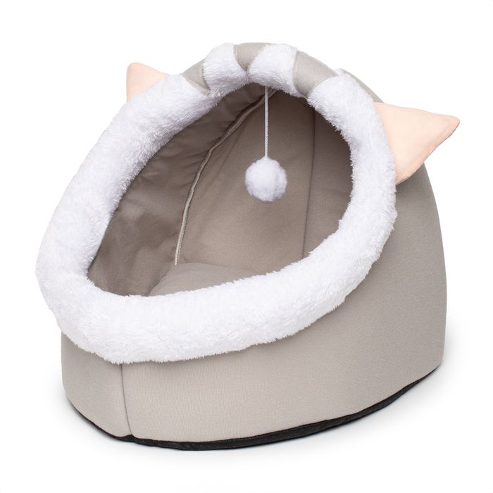 Domek dla kota z poduszką i zabawką miękkie legowisko do spania