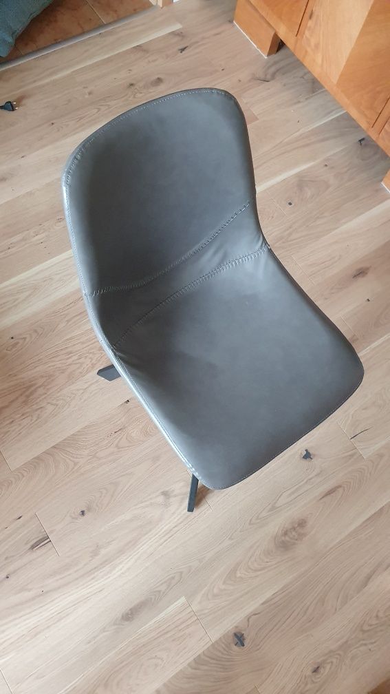 Krzesło, szare, sztuczna skóra