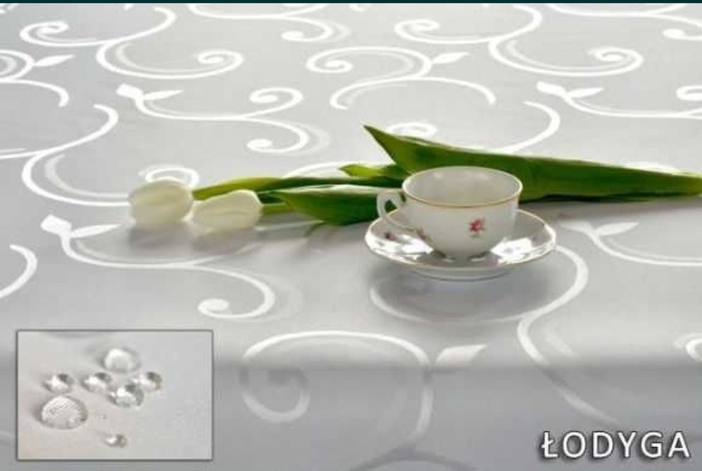 OBRUSY plamoodporne BIAŁE - koło 150 cm 2 szt.