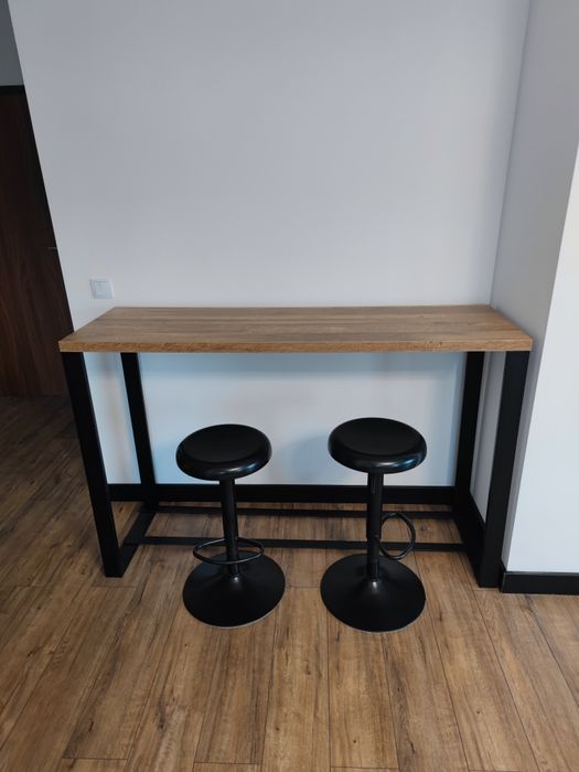 Hokery regulowane czarne loft 2 sztuki