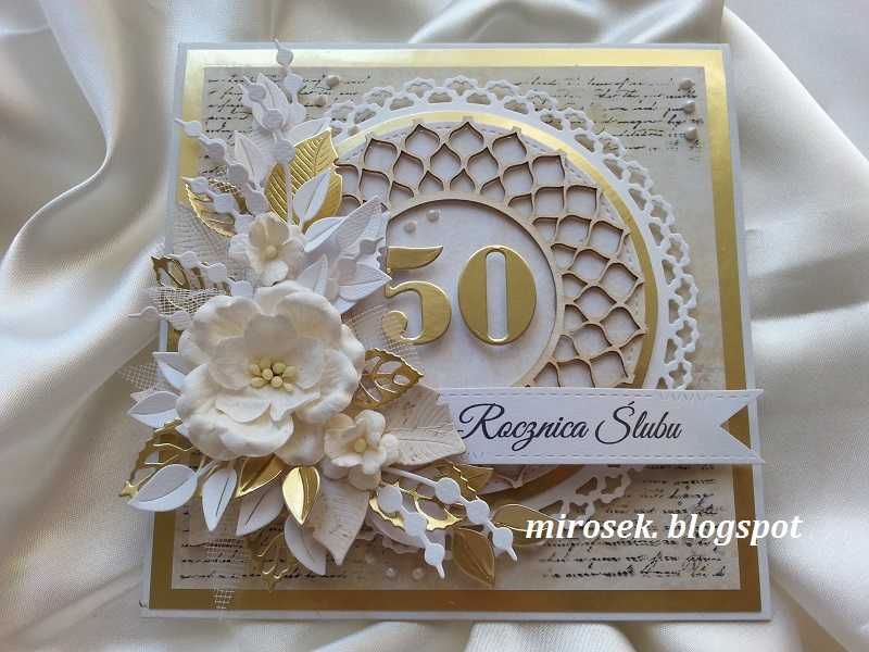 Kartka okolicznościowa Ślub Urodziny Rocznica 50 ręcznie robiona