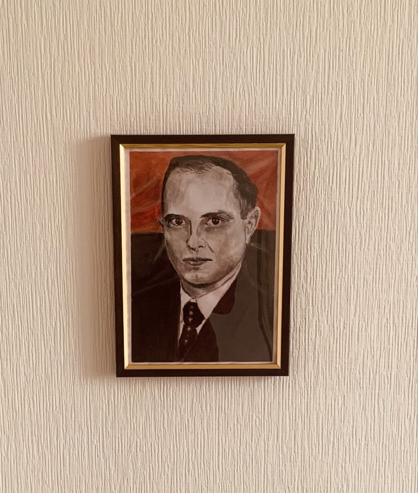 Бандера Степан Андрійович , портрет 225х165мм, акварель,