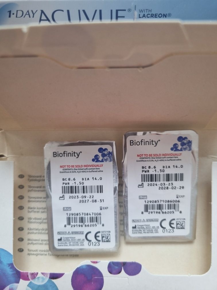 Soczewki kontaktowe D -1.5 1-dniowe Acuvue Moist