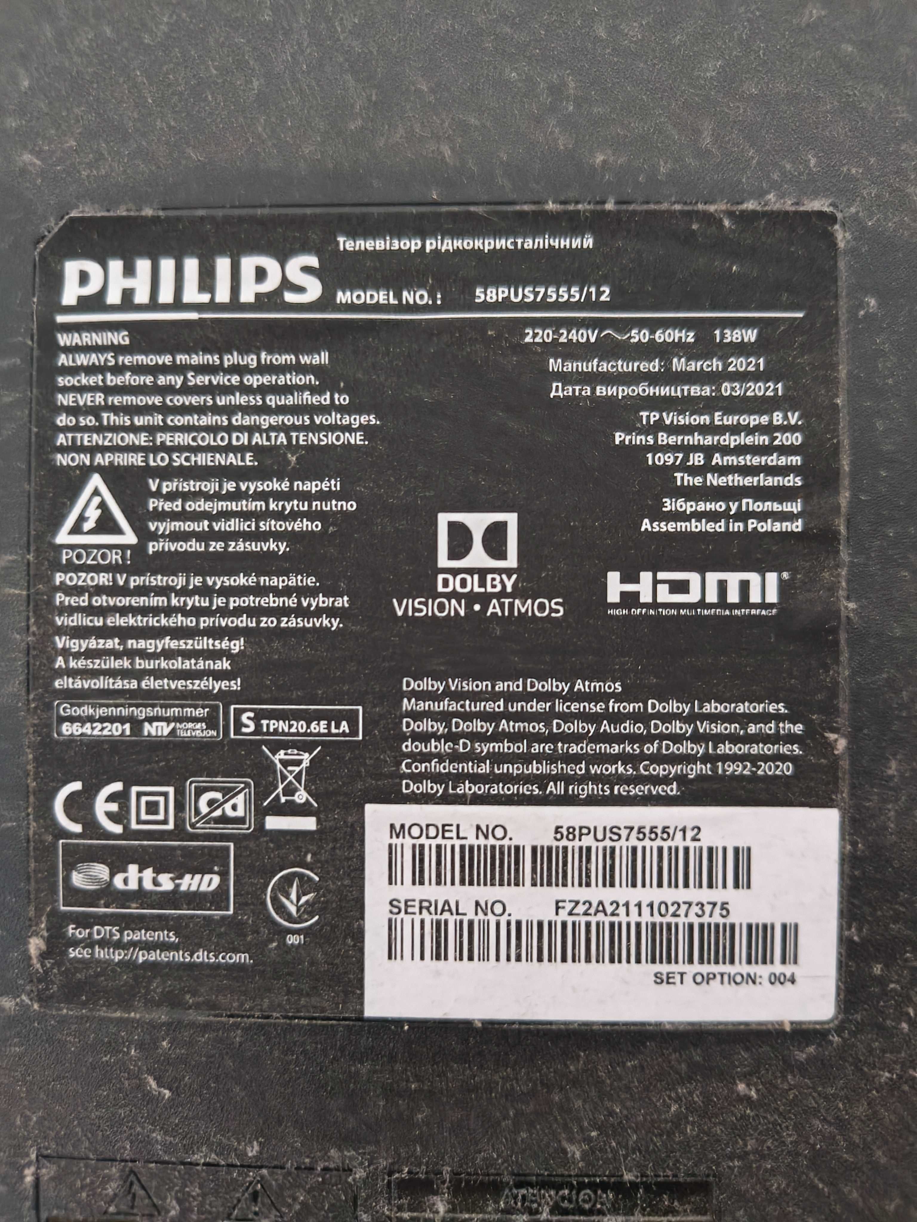 Telewizor Philips na części