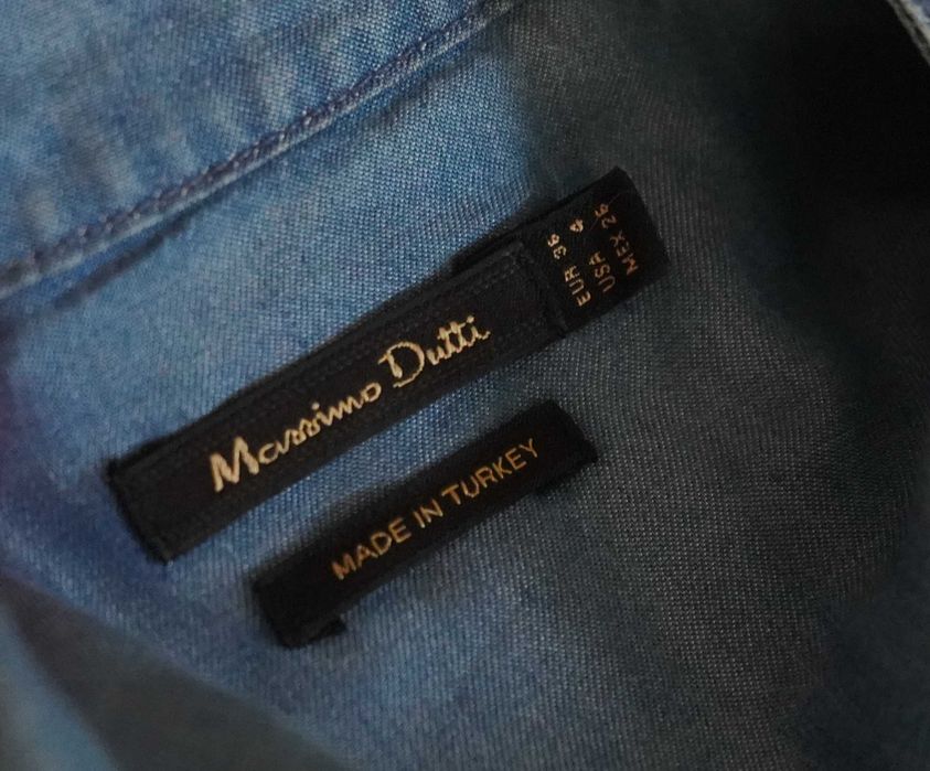 Jeansowa sukienka midi Massimo Dutti
