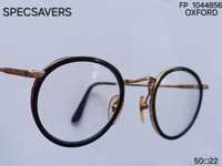 Specsavers okulary oprawki złote czarne  okrągłe