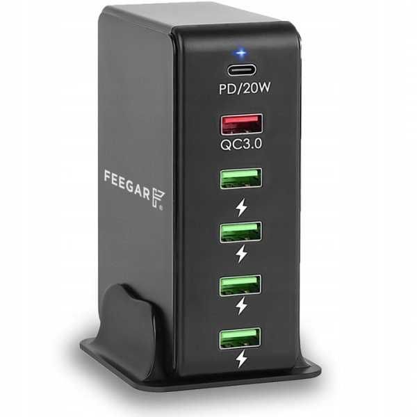 Ładowarka sieciowa Feegar Tower 6xUSB USB-C PD 86W