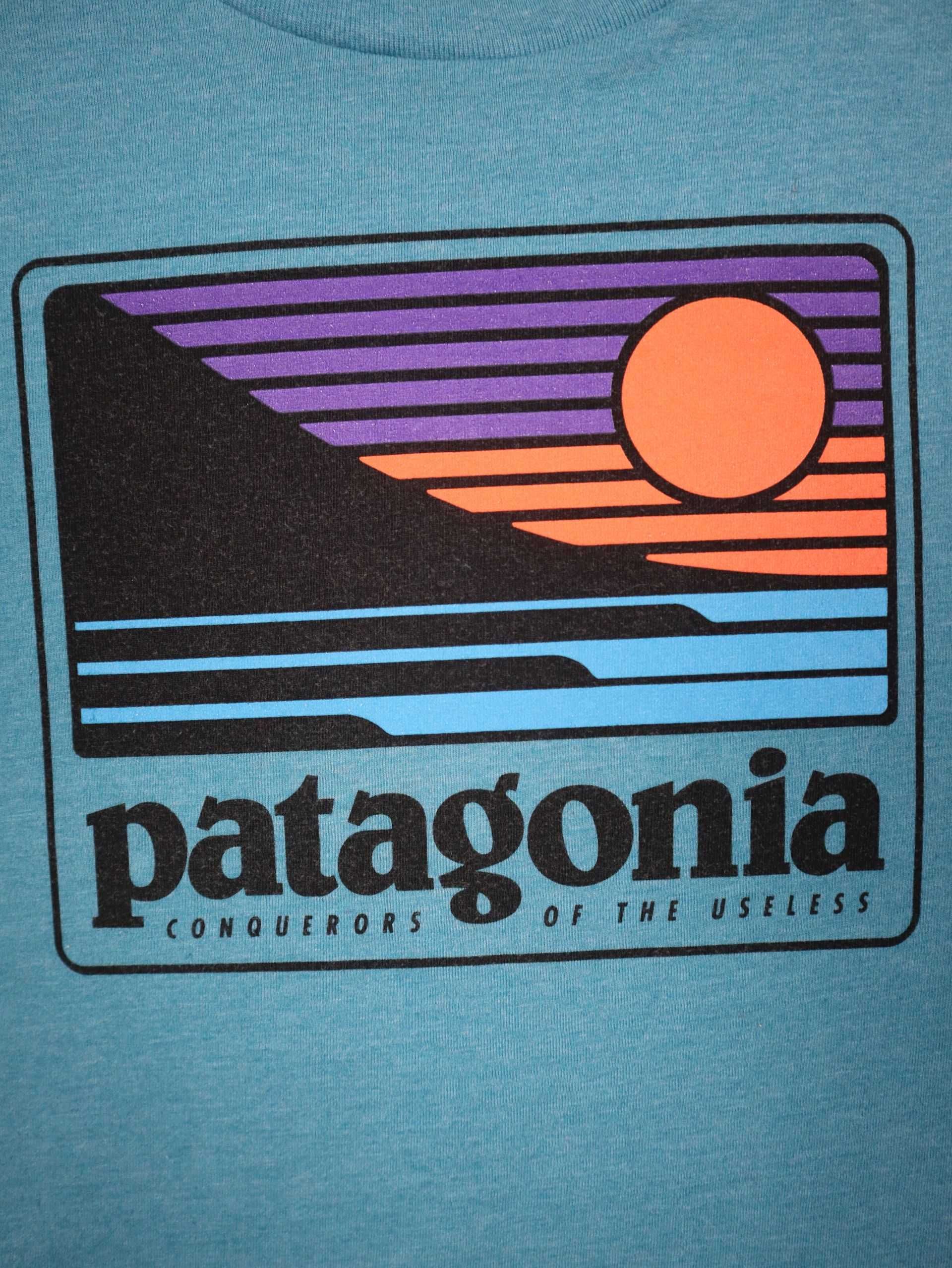 Patagonia Conquerors tshirt niebieska koszulka z krótkm rękawem