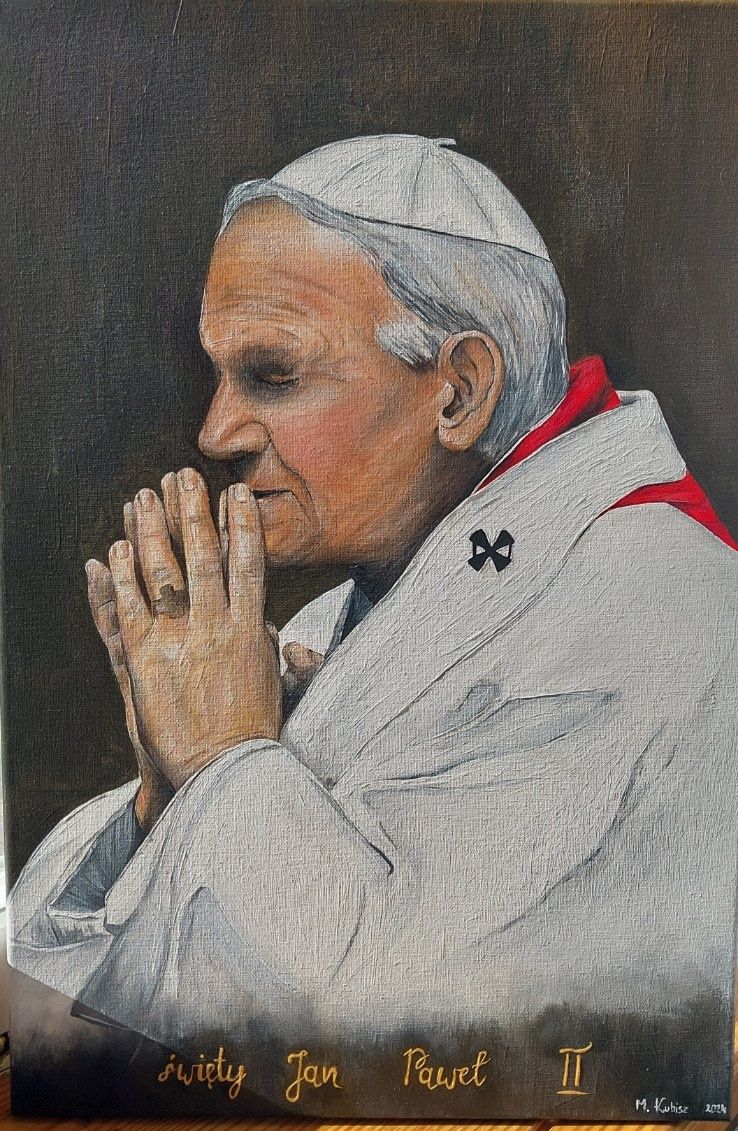 Obraz ręcznie malowany, papież Jan Paweł 2