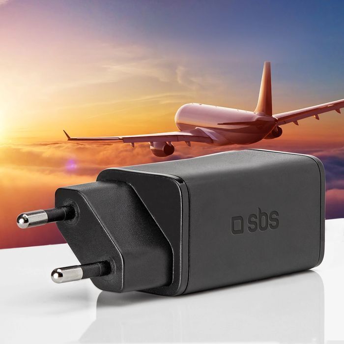 Ładowarka sieciowa SBS TETRGAN1C65W 65W GaN z Power Delivery - czarna