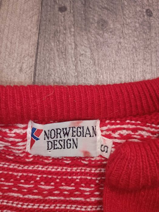 Sweter norweski 100% wełna męski rozmiar M / L