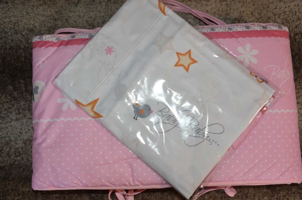 POŚCIEL dziecięca do łóżeczka BAWEŁNIANA + OCHRANIACZ sowy sówki