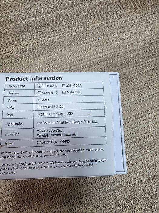 Wireless CarPlay Wireless Android Auto 5G Full HD 1080