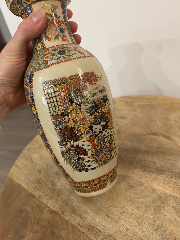 Wazon amfora chinski japonski vintage malowany