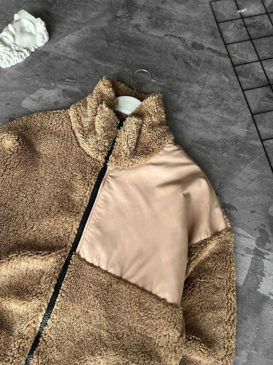 Бомбер Teddy Beige теплий весняний i57/7332
