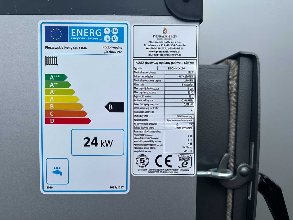 Kocioł 24kW 5 klasa Ekodeign Piec Ekogroszek 20 25 Dostawa Gratis