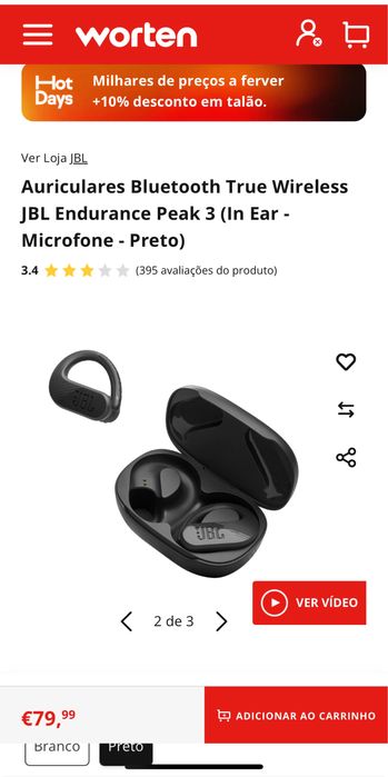 Auriculares Bluetooth JBL Endurance Peak 3