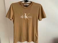 oryginalny T-shirt damski koszulka Calvin Klein rozm. M Timeless Camel