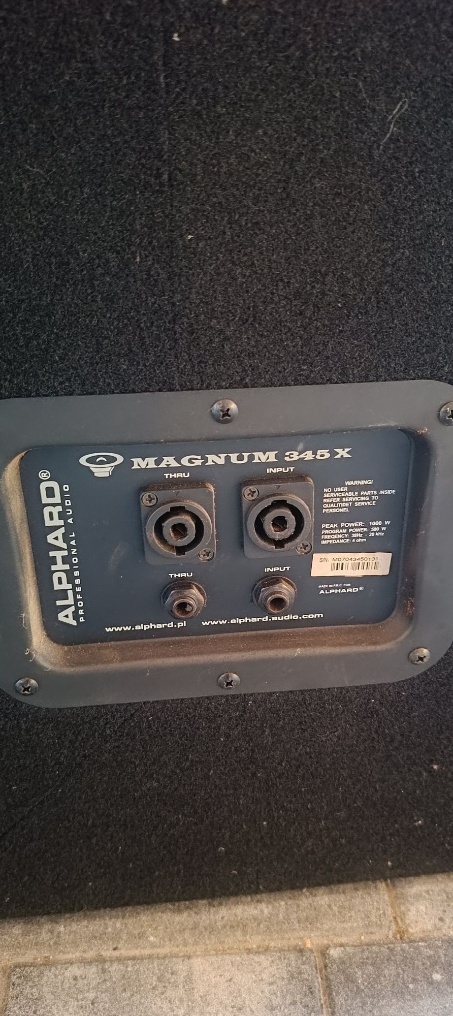 Kolumny Alphard Magnum Estradowe 345x 4 Ohm 1000w 3 drożna Gratisy