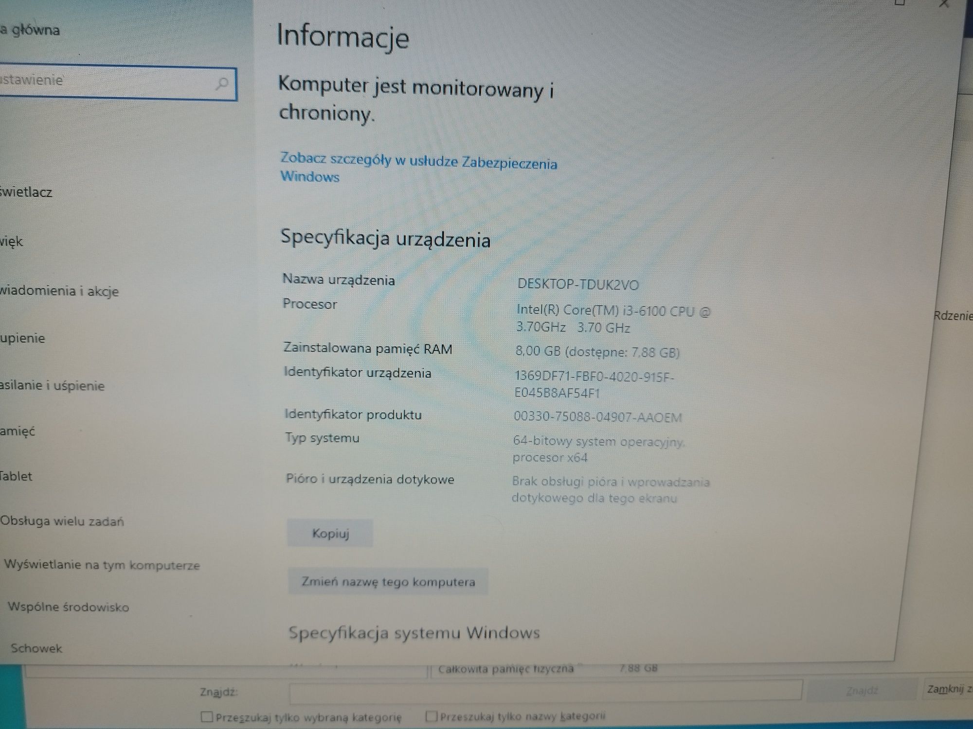 Sprzedam mały komputer i3 6100