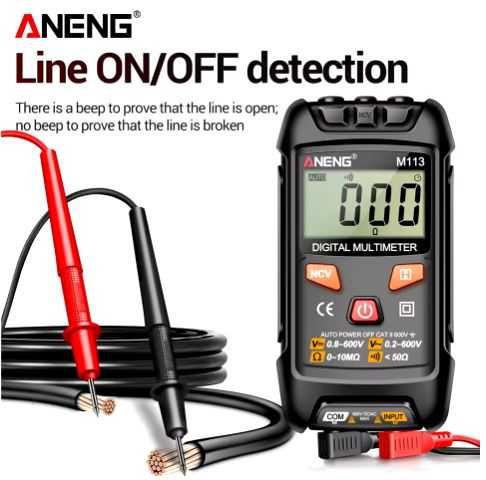 Inteligentny multimetr miernik cyfrowy ANENG M113 - Czarny
