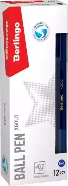 Długopis kulkowy niebieski 0,7mm xGold (12szt). Berlingo