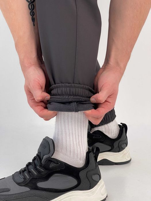 Штани чоловічі зимові утеплені на флісі софтшел сірі