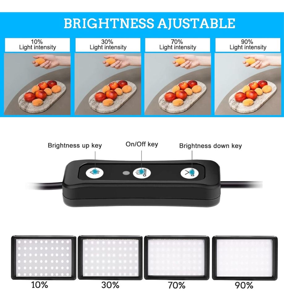 Zestaw 2 lamp led do fotografowania i wideo filtry w zestawie