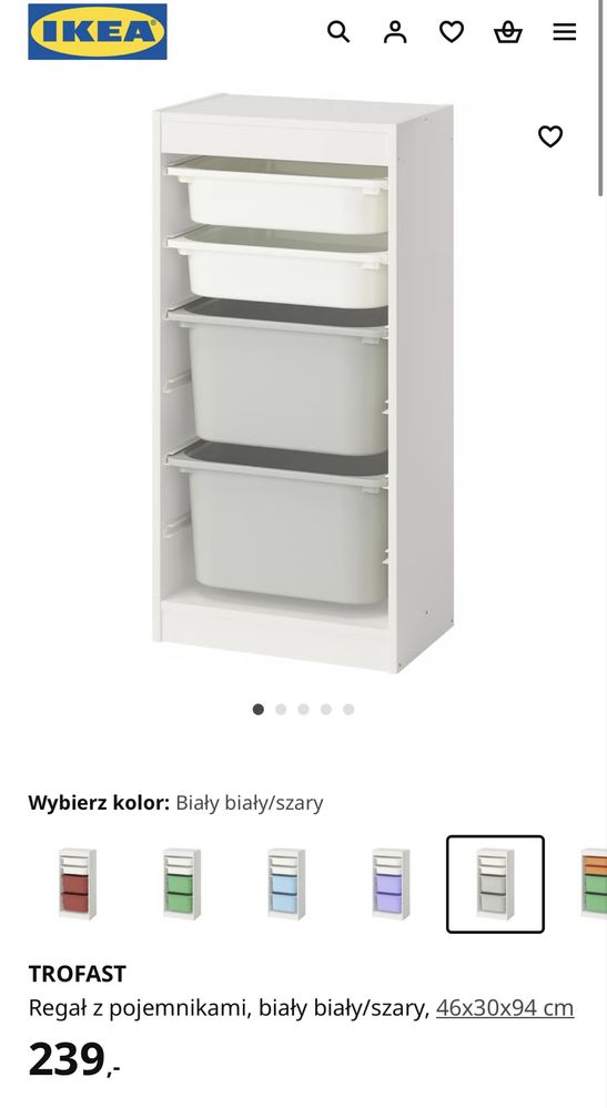 Meble zestaw Ikea do pokoju dziecięcego TROFAST biurko regał półki