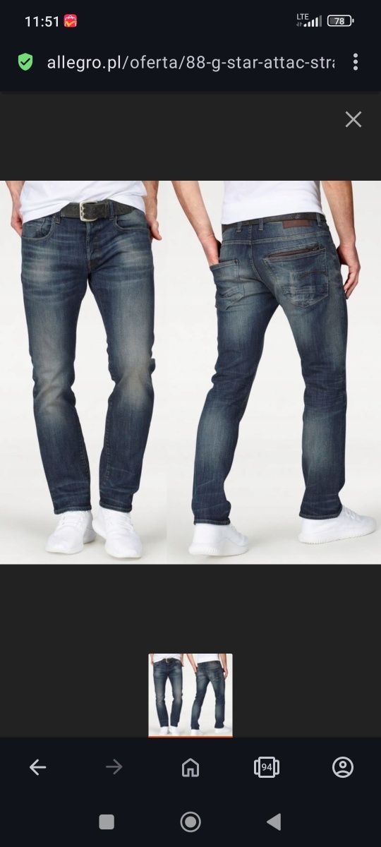Jeansy oryginalne G-Star RAW rozmiar W29-L32